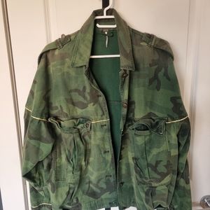 Free People Camo Denim Jacket